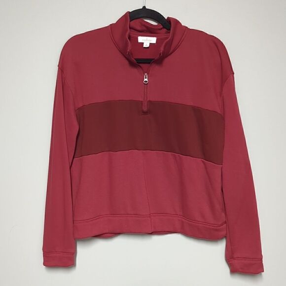 Colsie Red Quarter Zip Pullover - Picture 1 of 6